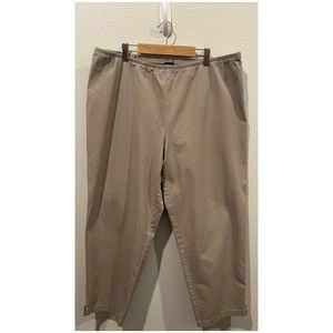 EILEEN FISHER Tan Cropped Zipper Pants